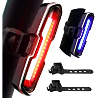 DONPEREGRINO B2-110 Lúmenes Luz Trasera Bicicleta Potente LED en Roja-Azul- Luz Bicicleta Trasera Recargable USB de Alto…